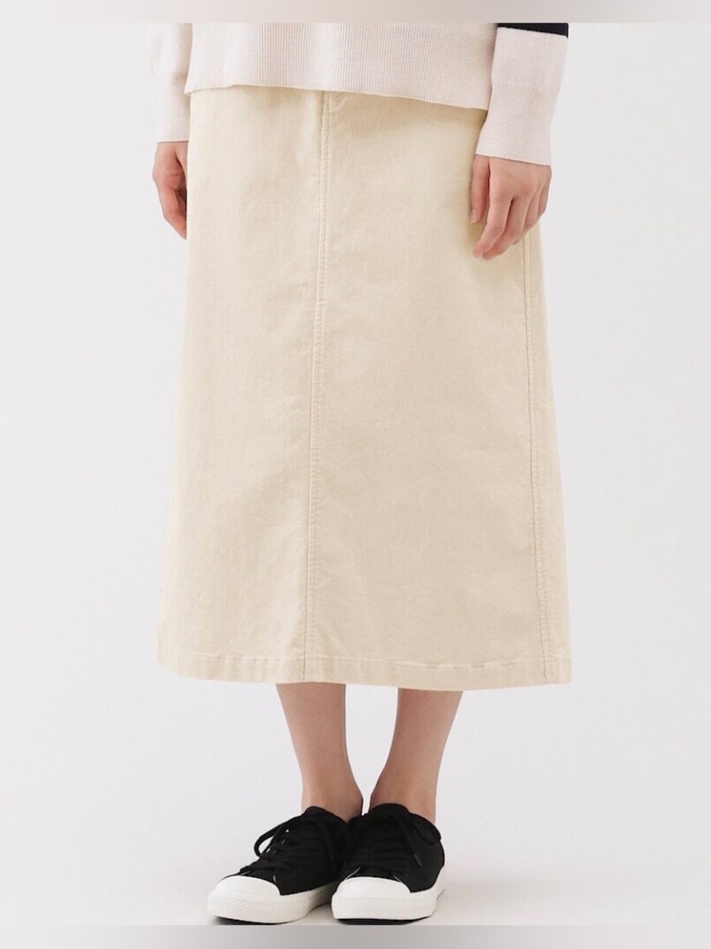 Muji Elegant Cream Women's Skirt (A-line)